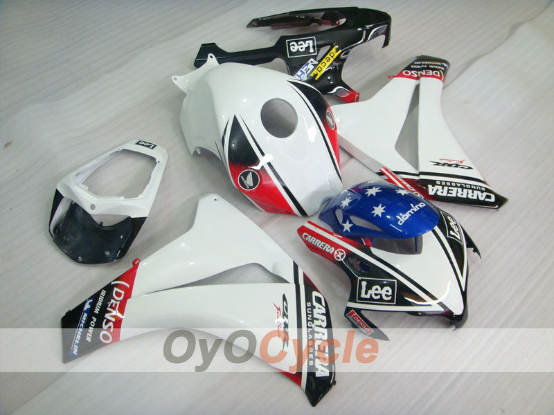 Kit de carénage injecté pour CBR1000RR 08-11 - Blanc, Noir - Eurobet, Lee #OYO87900699