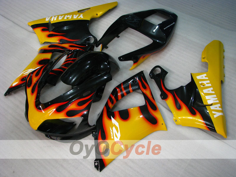 Kit de carénage à injection pour YZF-R1 98-99 - Jaune, Noir - Flame #OYO87900740