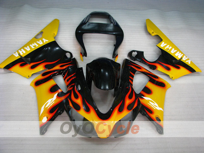 Kit de carénage à injection pour YZF-R1 98-99 - Jaune, Noir - Flame #OYO87900740