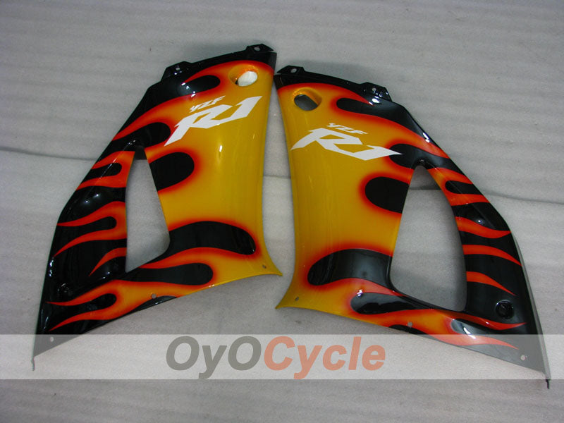 Kit de carénage à injection pour YZF-R1 98-99 - Jaune, Noir - Flame #OYO87900740