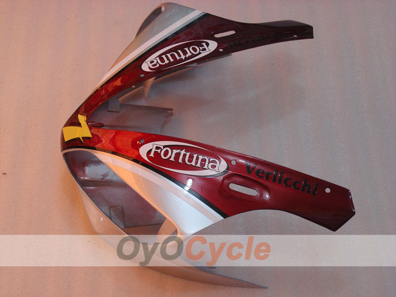 Kit de carénages injectés pour YZF-R1 00-01 - Rouge, argent - Fortuna #OYO87900769