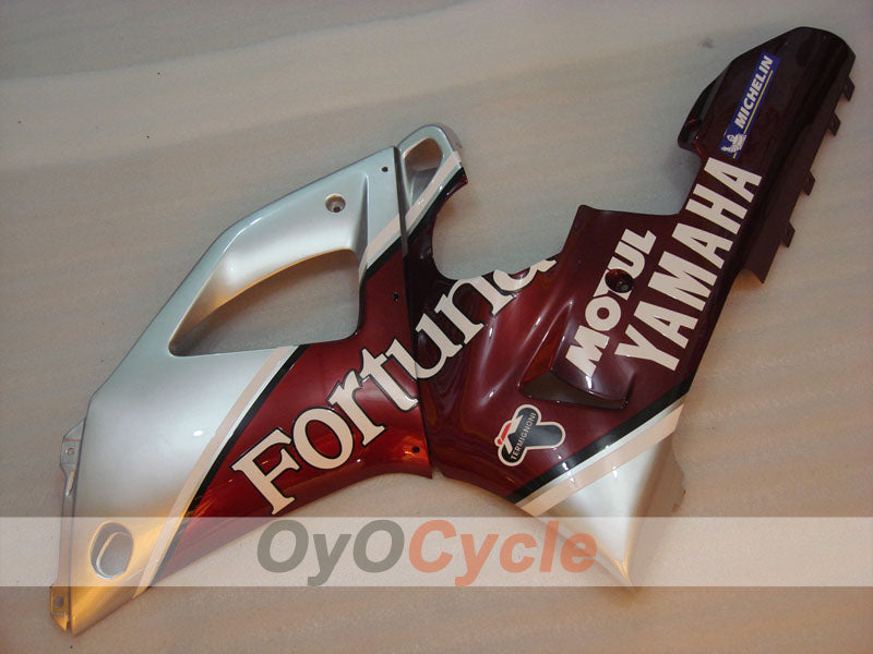 Kit de carénages injectés pour YZF-R1 00-01 - Rouge, argent - Fortuna #OYO87900769