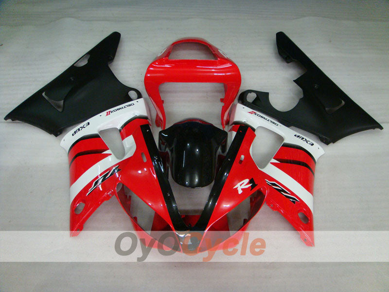 Kit de carénages injectés pour YZF-R1 00-01 - Rouge, blanc - Style d'origine #OYO87900779