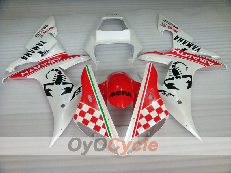Kit de carénage à injection pour YZF-R1 02-03 - Rouge, blanc, mat - ABARTH #OYO87900786