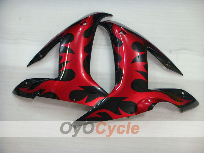 Kit de carénage à injection pour YZF-R1 02-03 - Rouge, noir - Flamme #OYO87900794
