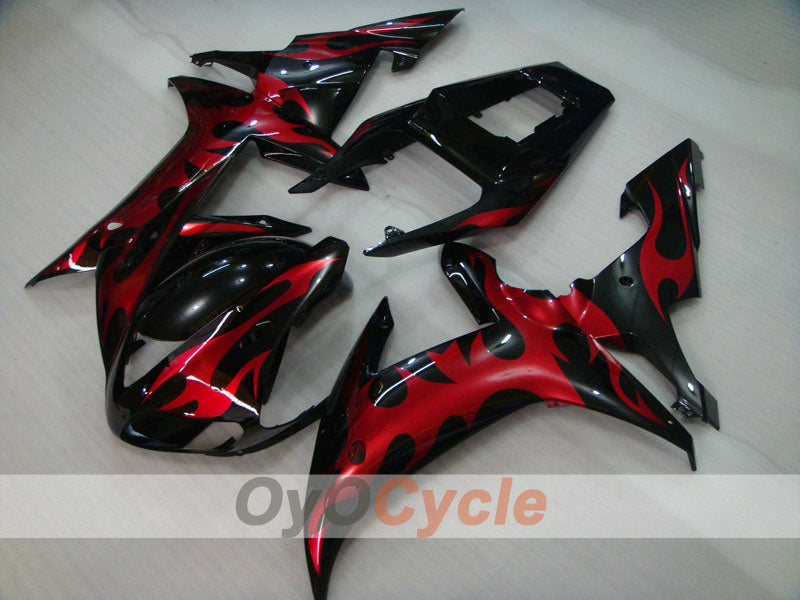 Kit de carénage à injection pour YZF-R1 02-03 - Rouge, noir - Flamme #OYO87900794