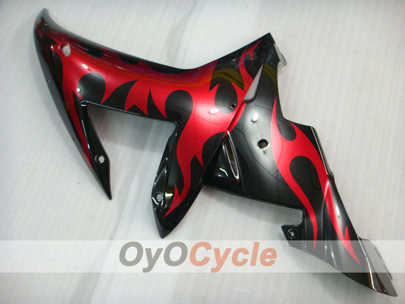 Kit de carénage à injection pour YZF-R1 02-03 - Rouge, noir - Flamme #OYO87900794