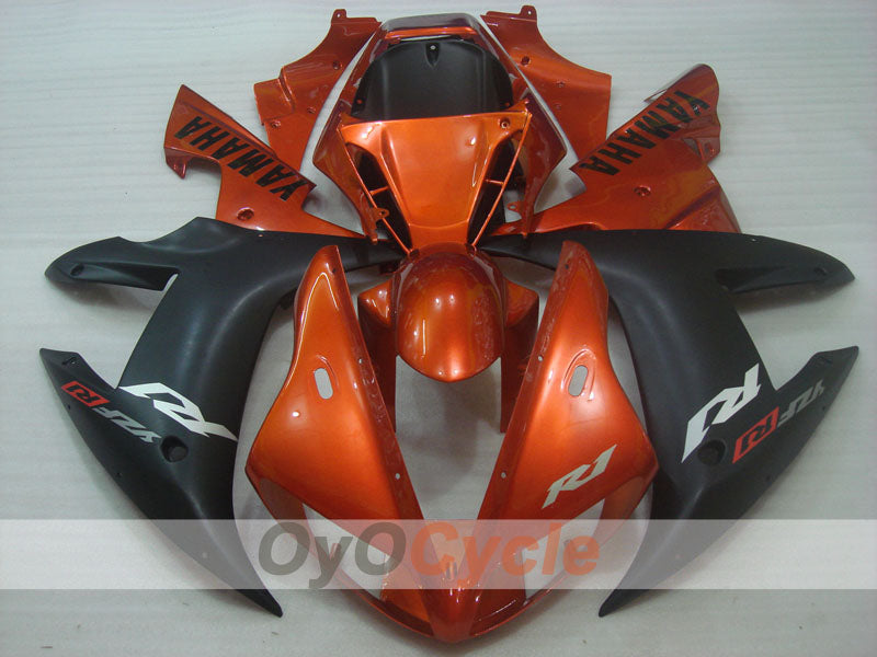 Kit de carénage à injection pour YZF-R1 02-03 - Orange, noir, mat - Style usine #OYO87900810