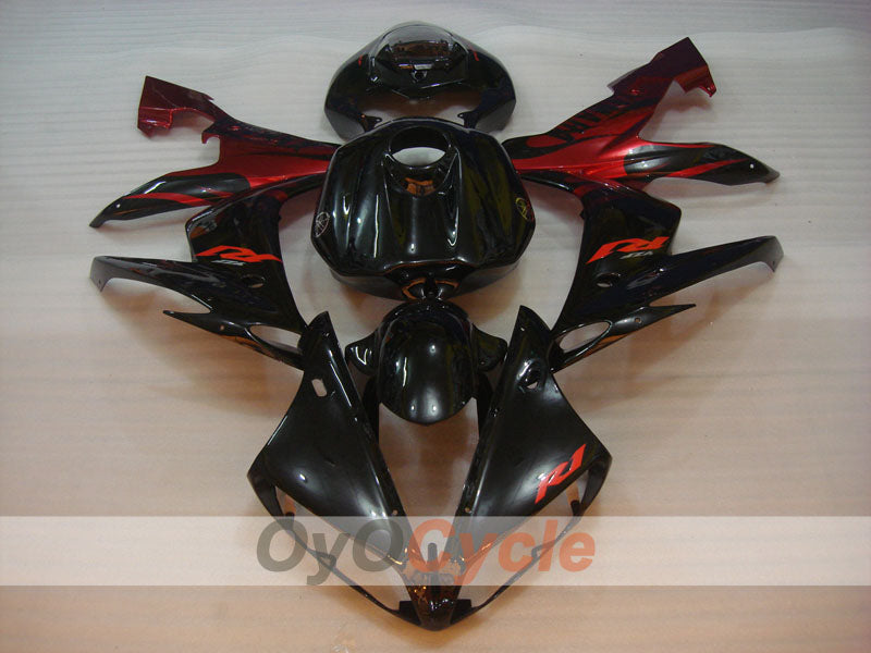 Kit de carénage à injection pour YZF-R1 04-06 - Rouge, noir - Flame #OYO87900829