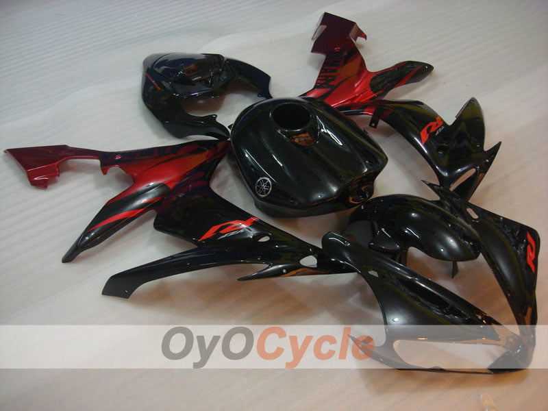 Kit de carénage à injection pour YZF-R1 04-06 - Rouge, noir - Flame #OYO87900829