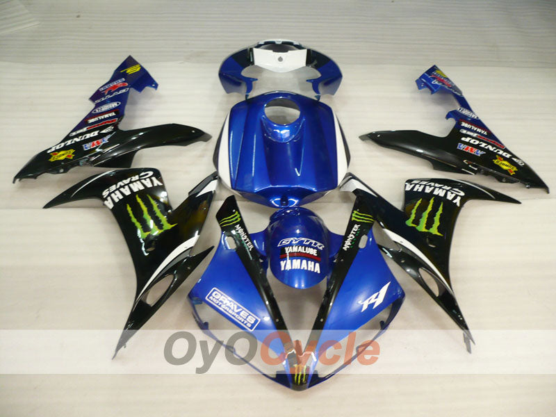 Kit de carénage à injection pour YZF-R1 04-06 - Bleu, noir - DUNLOP, Monster #OYO87900833