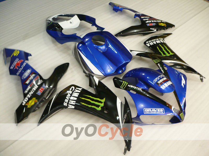 Kit de carénage à injection pour YZF-R1 04-06 - Bleu, noir - DUNLOP, Monster #OYO87900833