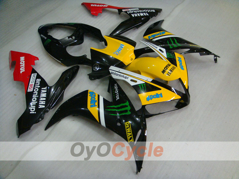 Kit de carénage moulé par injection pour YZF-R1 04-06 - Jaune, Noir - Monster, MOTUL #OYO87900834