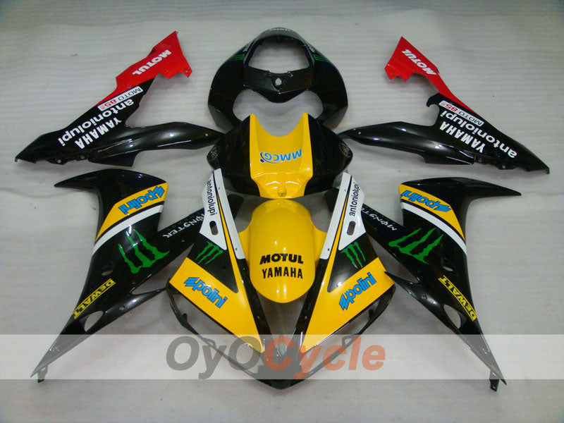 Kit de carénage moulé par injection pour YZF-R1 04-06 - Jaune, Noir - Monster, MOTUL #OYO87900834