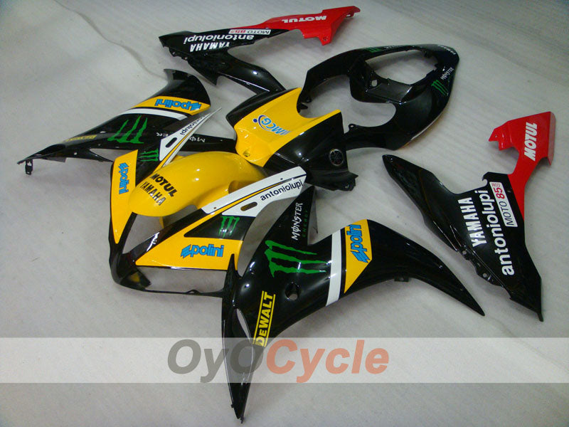 Kit de carénage moulé par injection pour YZF-R1 04-06 - Jaune, Noir - Monster, MOTUL #OYO87900834
