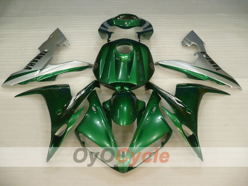 Kit de carénage moulé par injection pour YZF-R1 04-06 - Vert, Argent - Style usine #OYO87900841