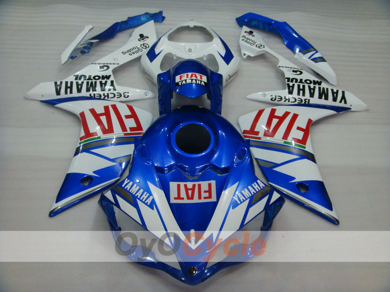 Kit de carénage injecté pour YZF-R1 07-08 - Bleu, Blanc - FIAT #OYO87900859