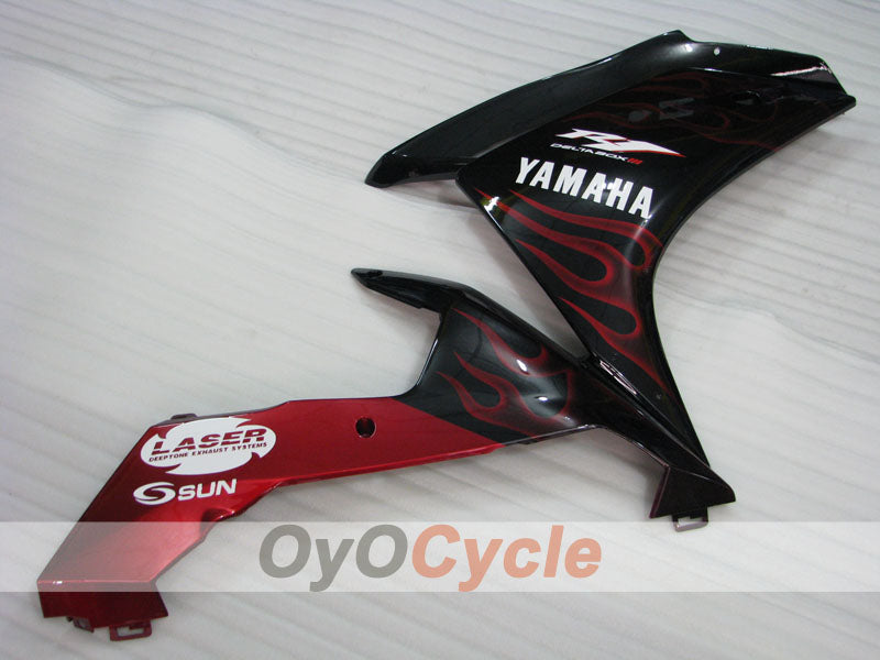 Kit de carénage injecté pour YZF-R1 07-08 - Rouge, Noir - Flamme #OYO87900860
