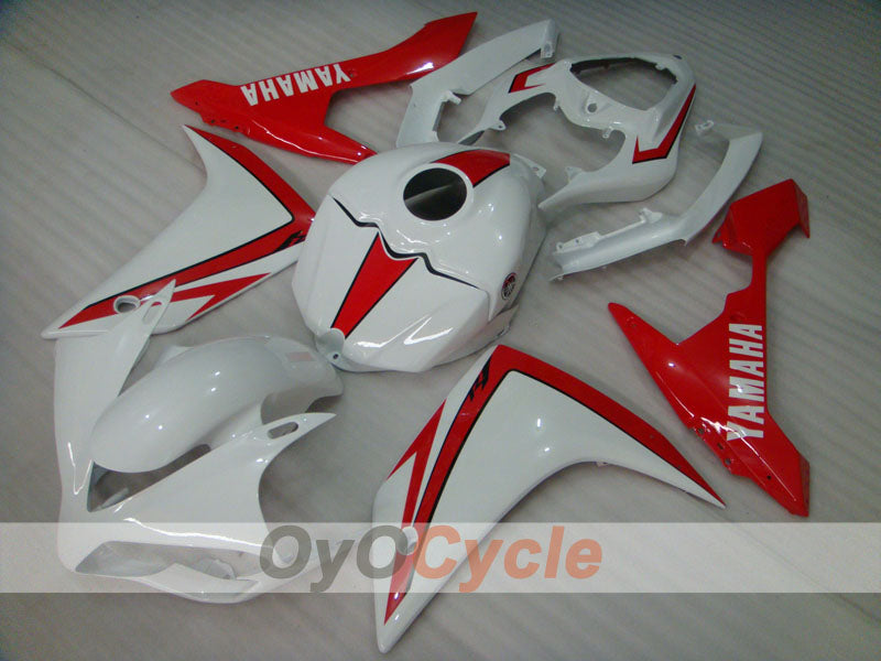 Kit de carénage injecté pour YZF-R1 07-08 - Rouge, Blanc - Style d’origine #OYO87900869