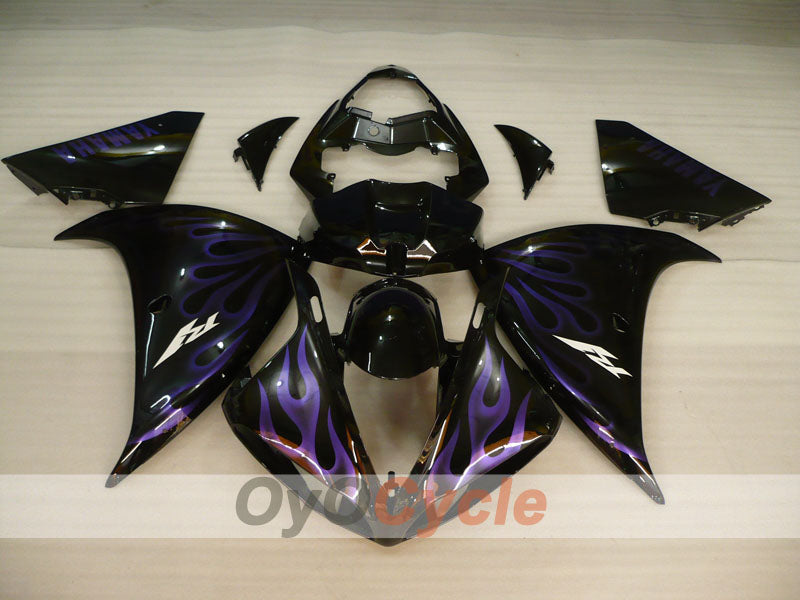 Kit de carénage à injection pour YZF-R1 09-11 - Violet, noir - Flamme #OYO87900889