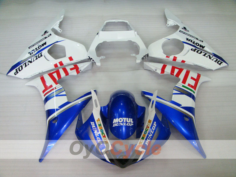 Kit de carénages d'injection pour YZF-R6 05 - Bleu, blanc - DUNLOP, FIAT, MOTUL #OYO87902647