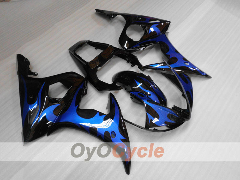 Kit de carénage à injection pour YZF-R6 05 - Bleu, Noir - Flamme #OYO87902643