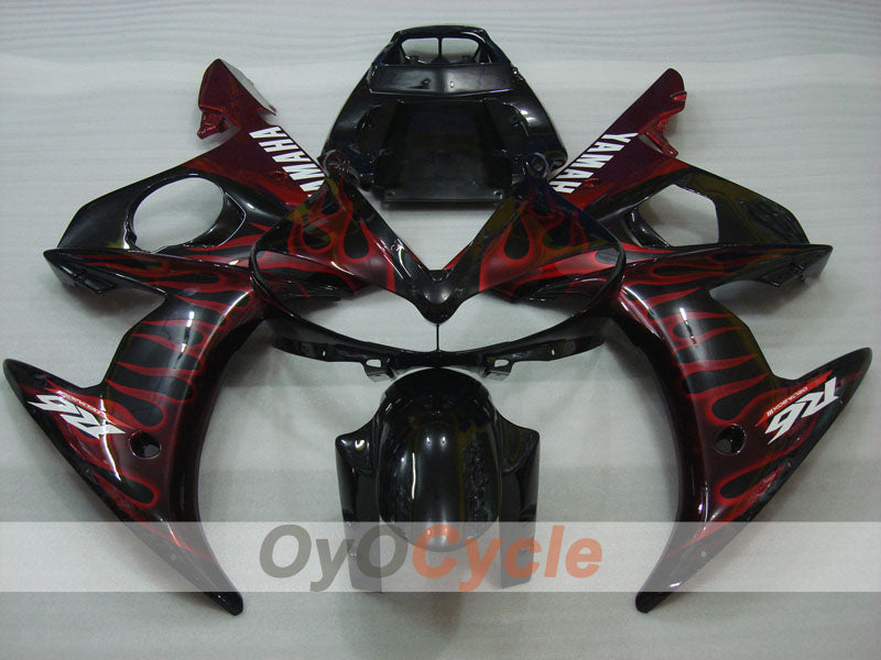 Kit de carénage à injection pour YZF-R6 05 - Rouge, Noir - Flamme #OYO87902638
