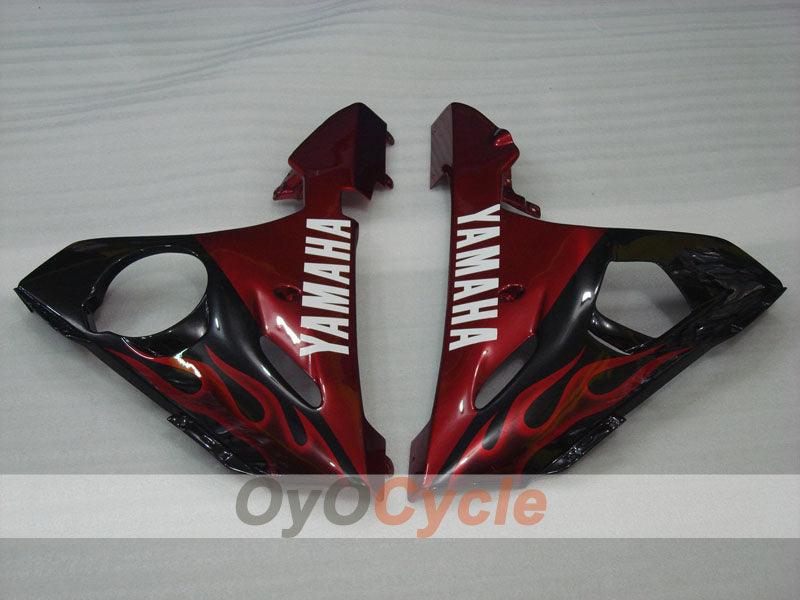 Kit de carénage à injection pour YZF-R6 05 - Rouge, Noir - Flamme #OYO87902638