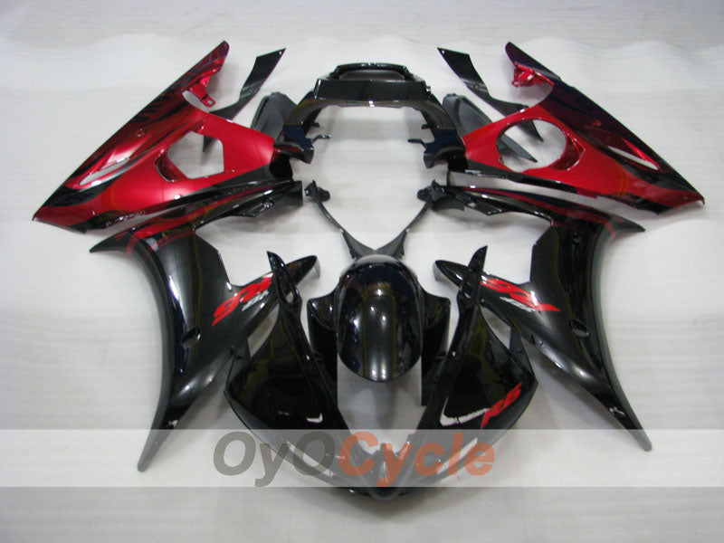 Kit de carénage à injection pour YZF-R6 03-04 - Rouge, Noir - Flame #OYO87900908