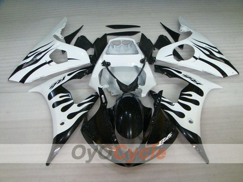 Kit de carénage à injection pour YZF-R6 05 - Blanc, Noir - Flamme #OYO87902632
