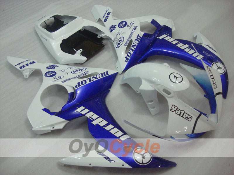 Kit de carénage à injection pour YZF-R6 05 - Bleu, blanc - DUNLOP, Jordan #OYO87902627