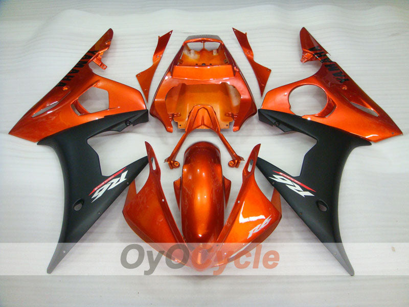 Kit de carénage à injection pour YZF-R6 05 - Orange, noir, mat - Style d'usine #OYO87902628
