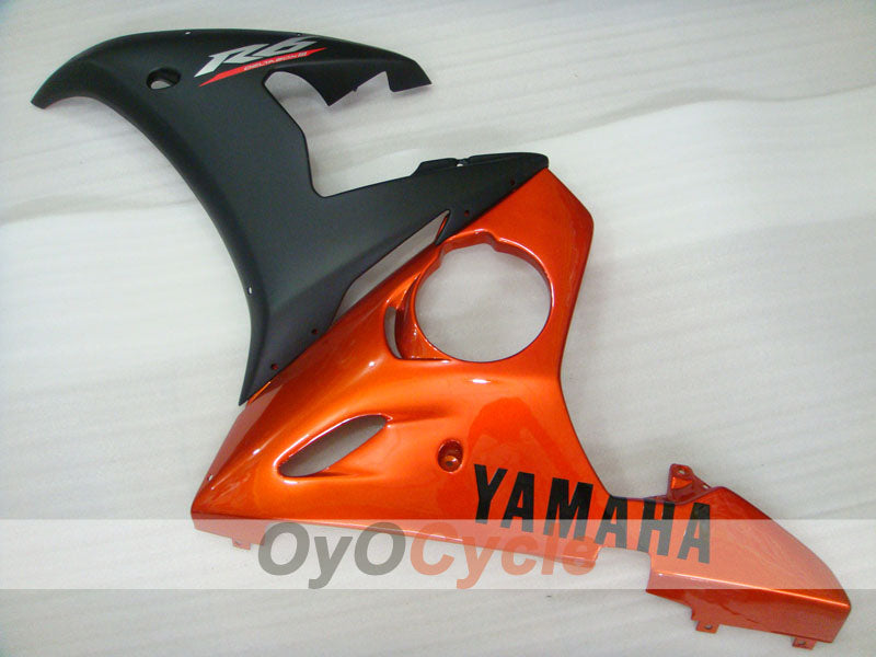 Kit de carénage injecté pour YZF-R6 03-04 - Orange, Noir, Mat - Style usine #OYO87900923