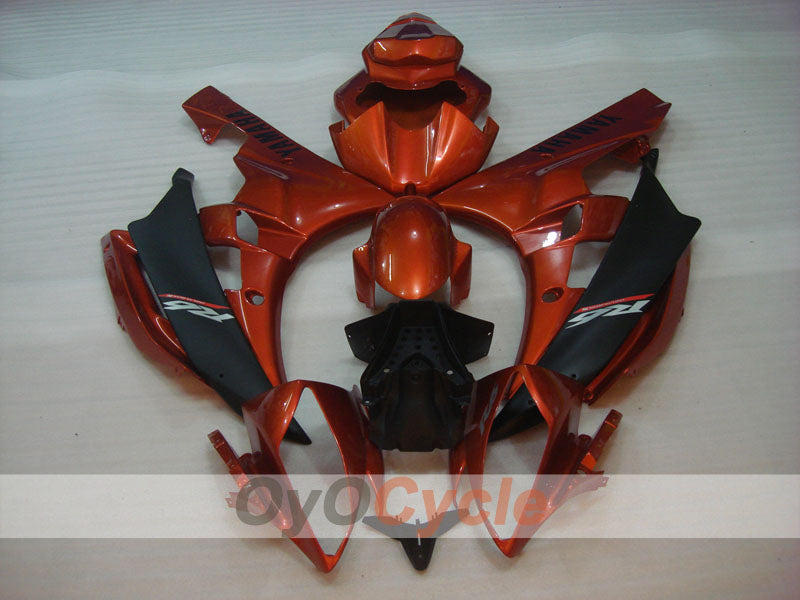 Kit de carénage injecté pour YZF-R6 06-07 - Orange, noir, mat - Style usine #OYO87900945