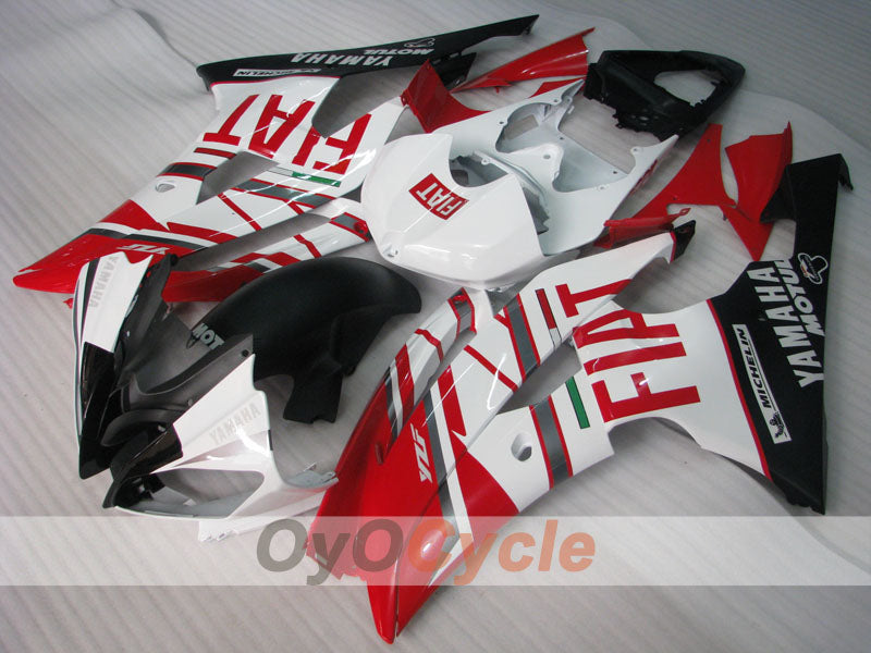 Kit de carénage injecté pour YZF-R6 08-16 - Rouge, blanc - FIAT #OYO87900958