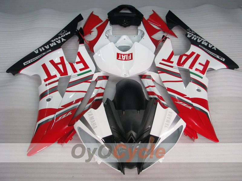 Kit de carénage injecté pour YZF-R6 08-16 - Rouge, blanc - FIAT #OYO87900958