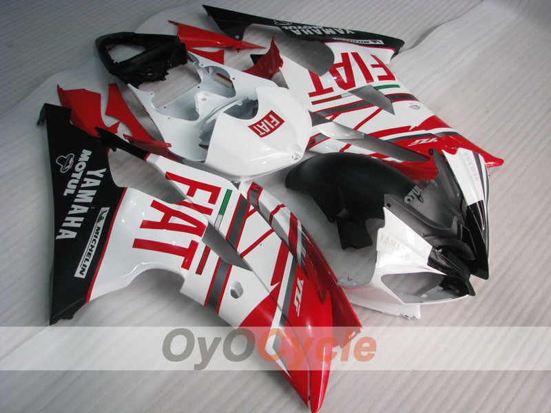Kit de carénage injecté pour YZF-R6 08-16 - Rouge, blanc - FIAT #OYO87900958
