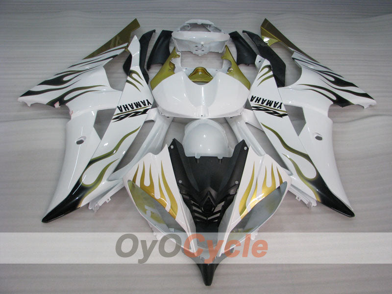 Kit de carénage à injection pour YZF-R6 08-16 - Vert, Blanc - Flamme #OYO87900963