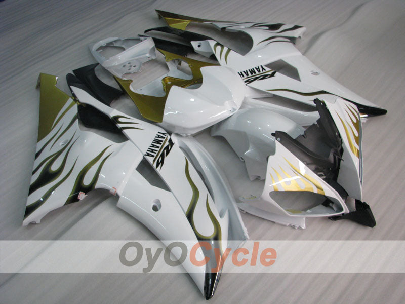 Kit de carénage à injection pour YZF-R6 08-16 - Vert, Blanc - Flamme #OYO87900963