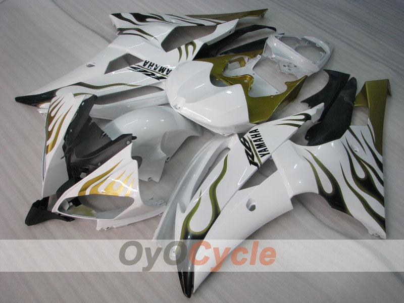 Kit de carénage à injection pour YZF-R6 08-16 - Vert, Blanc - Flamme #OYO87900963