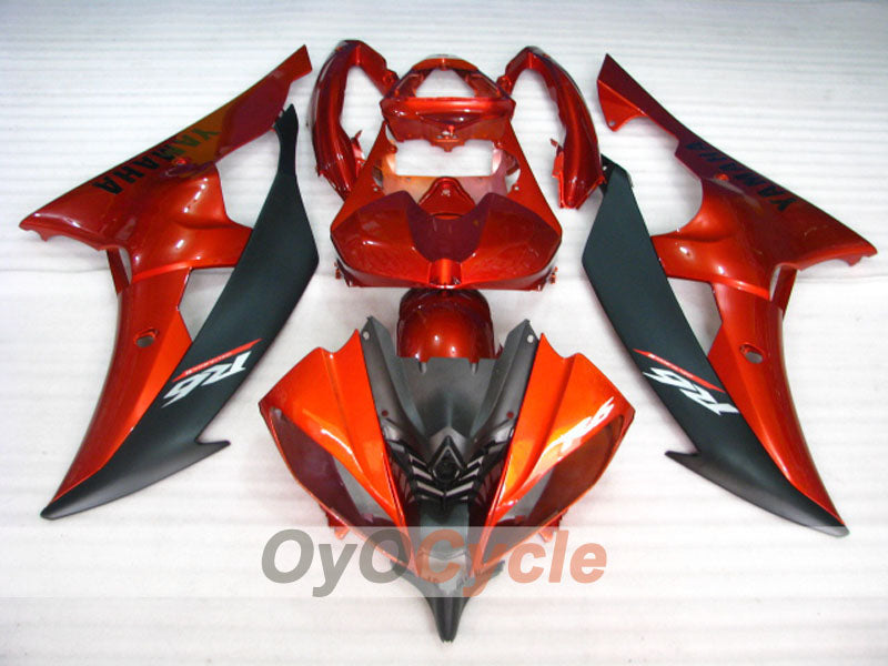 Kit de carénages en injection pour YZF-R6 08-16 - Orange, noir, mat - Style d’origine #OYO87900979