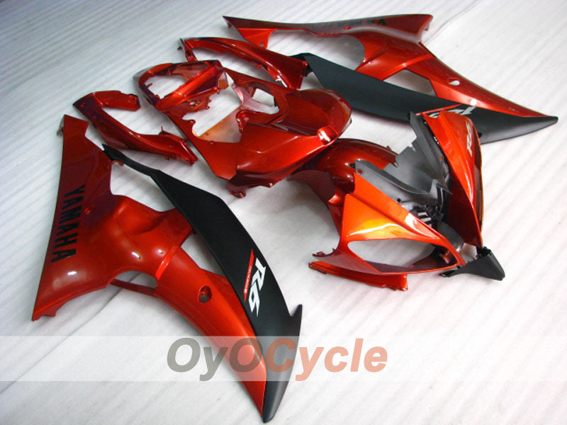 Kit de carénages en injection pour YZF-R6 08-16 - Orange, noir, mat - Style d’origine #OYO87900979