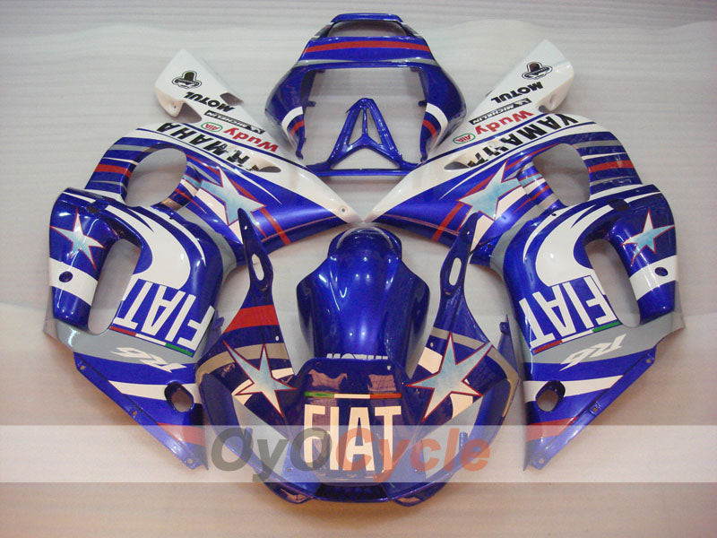 Kit de carénages à injection pour YZF-R6 98-02 - Bleu, blanc - FIAT, MOTUL #OYO87900987