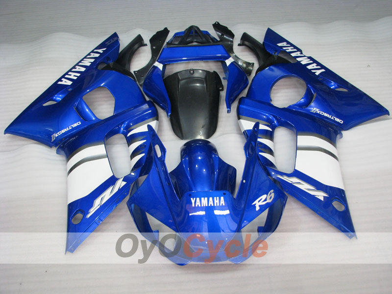 Kit de carénages à injection pour YZF-R6 98-02 - Bleu, blanc - Style usine #OYO87900995