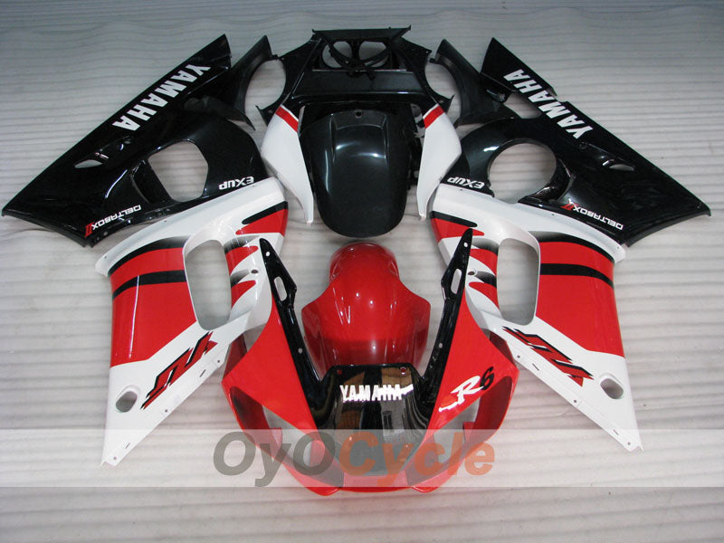 Kit de carénage d'injection pour YZF-R6 98-02 - Rouge, noir - Style d'origine #OYO87901003