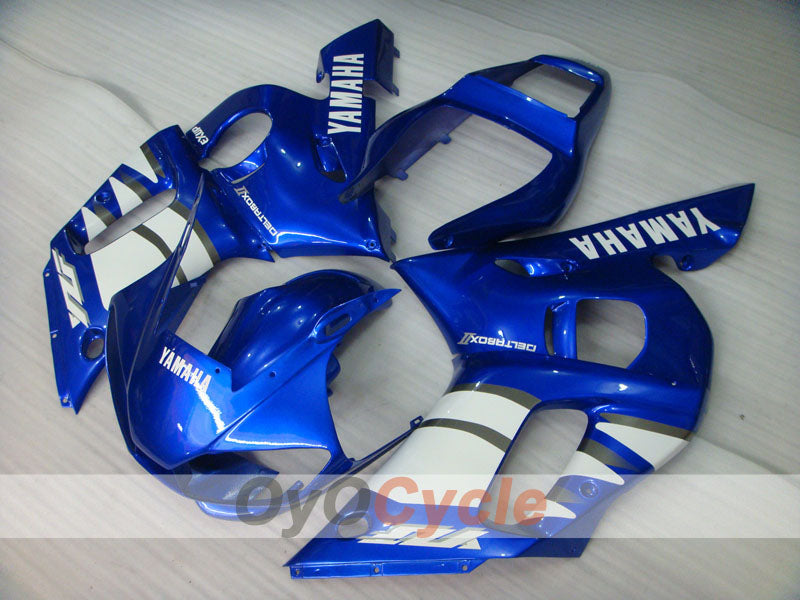 Kit de carénages injectés pour YZF-R6 98-02 - Bleu, blanc - Style usine #OYO87901009