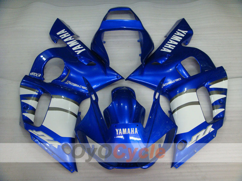 Kit de carénages injectés pour YZF-R6 98-02 - Bleu, blanc - Style usine #OYO87901009