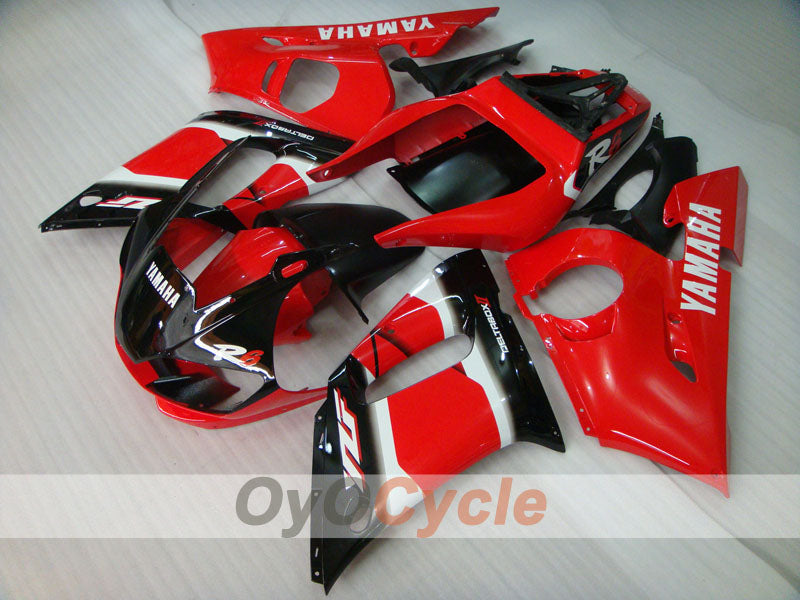 Kit de carénages injectés pour YZF-R6 98-02 - Rouge, noir - Style usine #OYO87901014