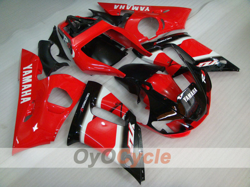Kit de carénages injectés pour YZF-R6 98-02 - Rouge, noir - Style usine #OYO87901014