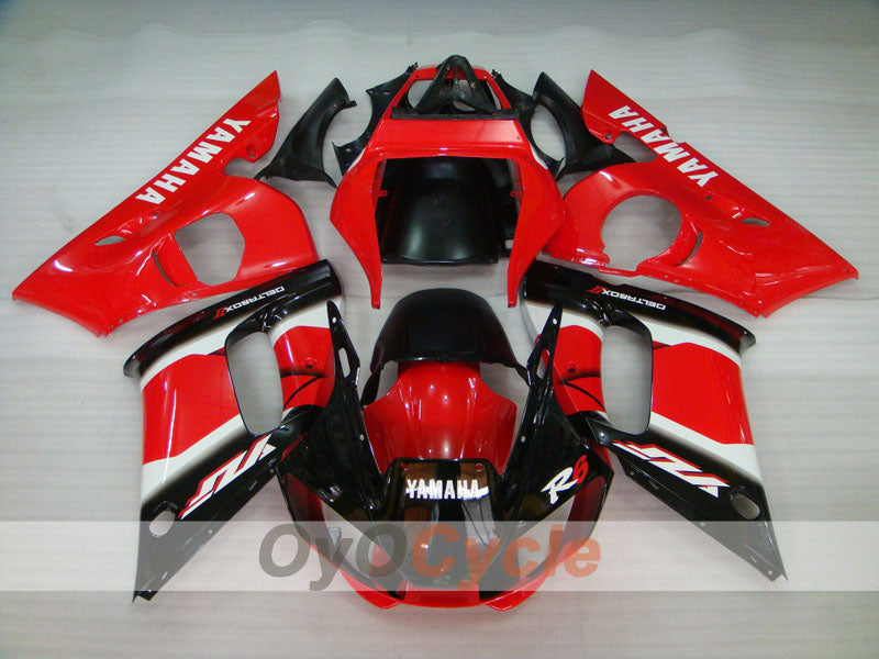 Kit de carénages injectés pour YZF-R6 98-02 - Rouge, noir - Style usine #OYO87901014